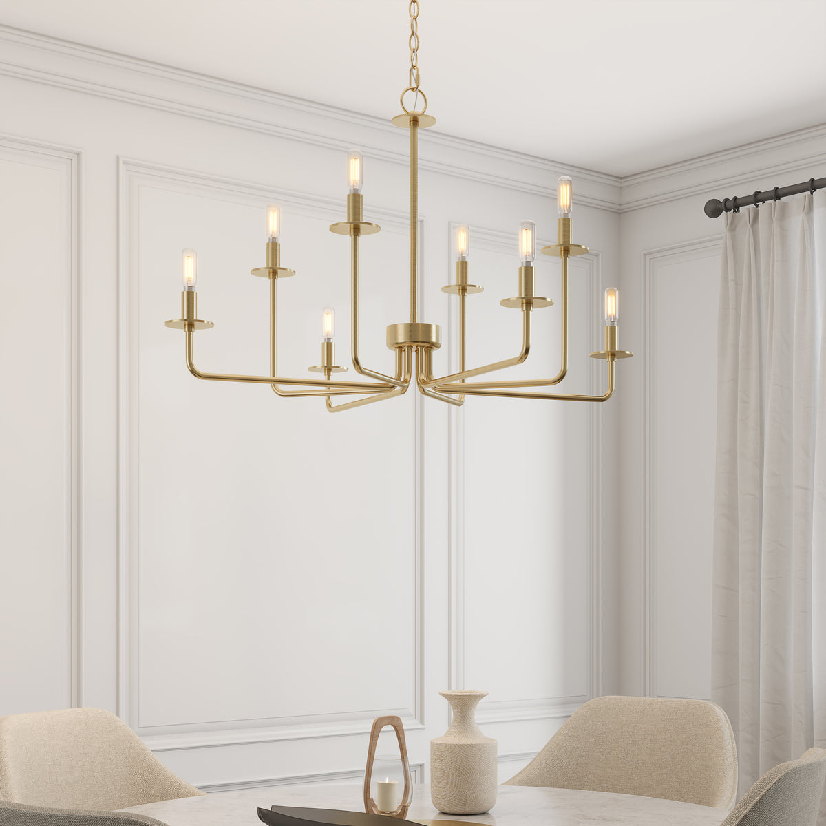 22'' Marceline Modern Gold 8 Light Chandelier