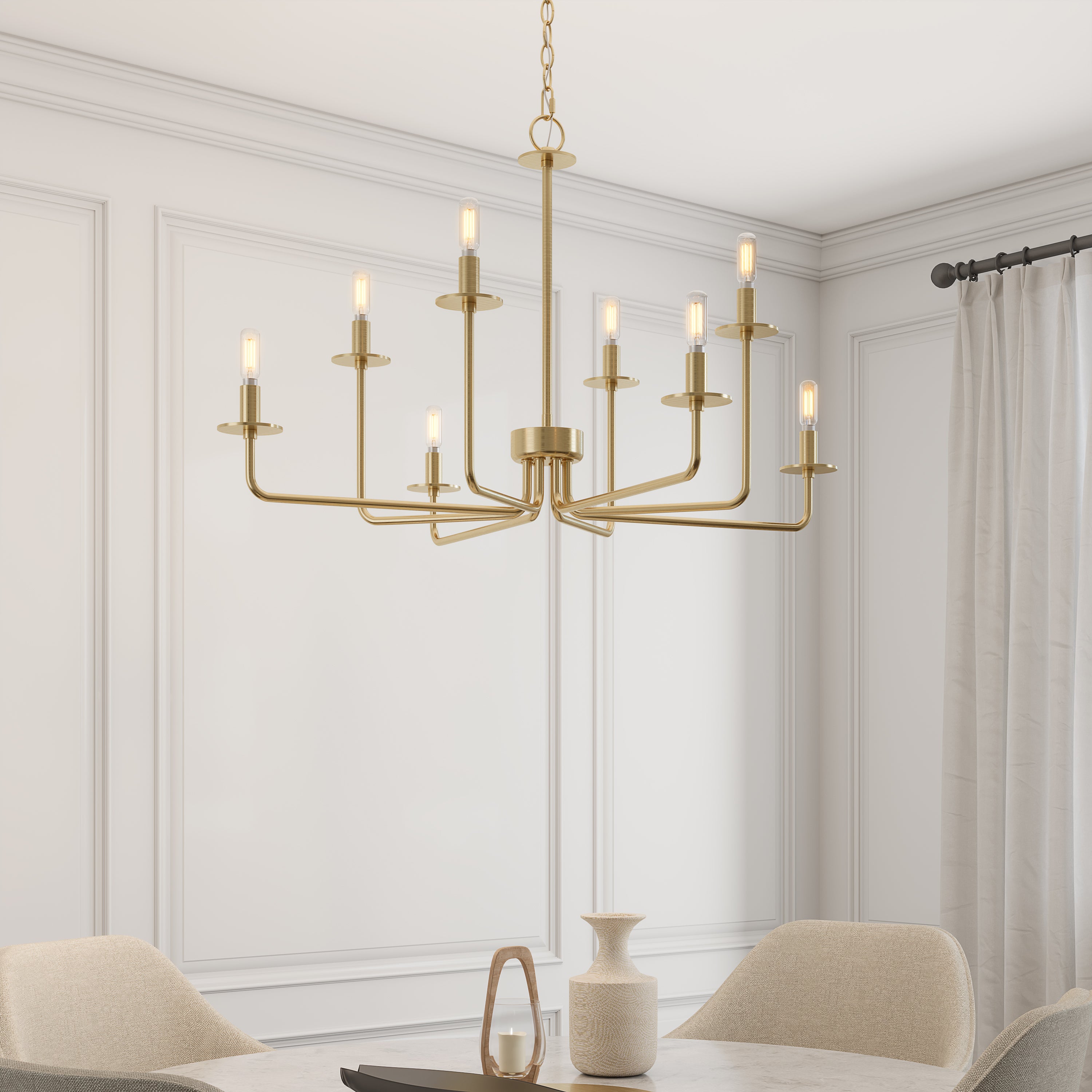 22'' Marceline Modern Gold 8 Light Chandelier