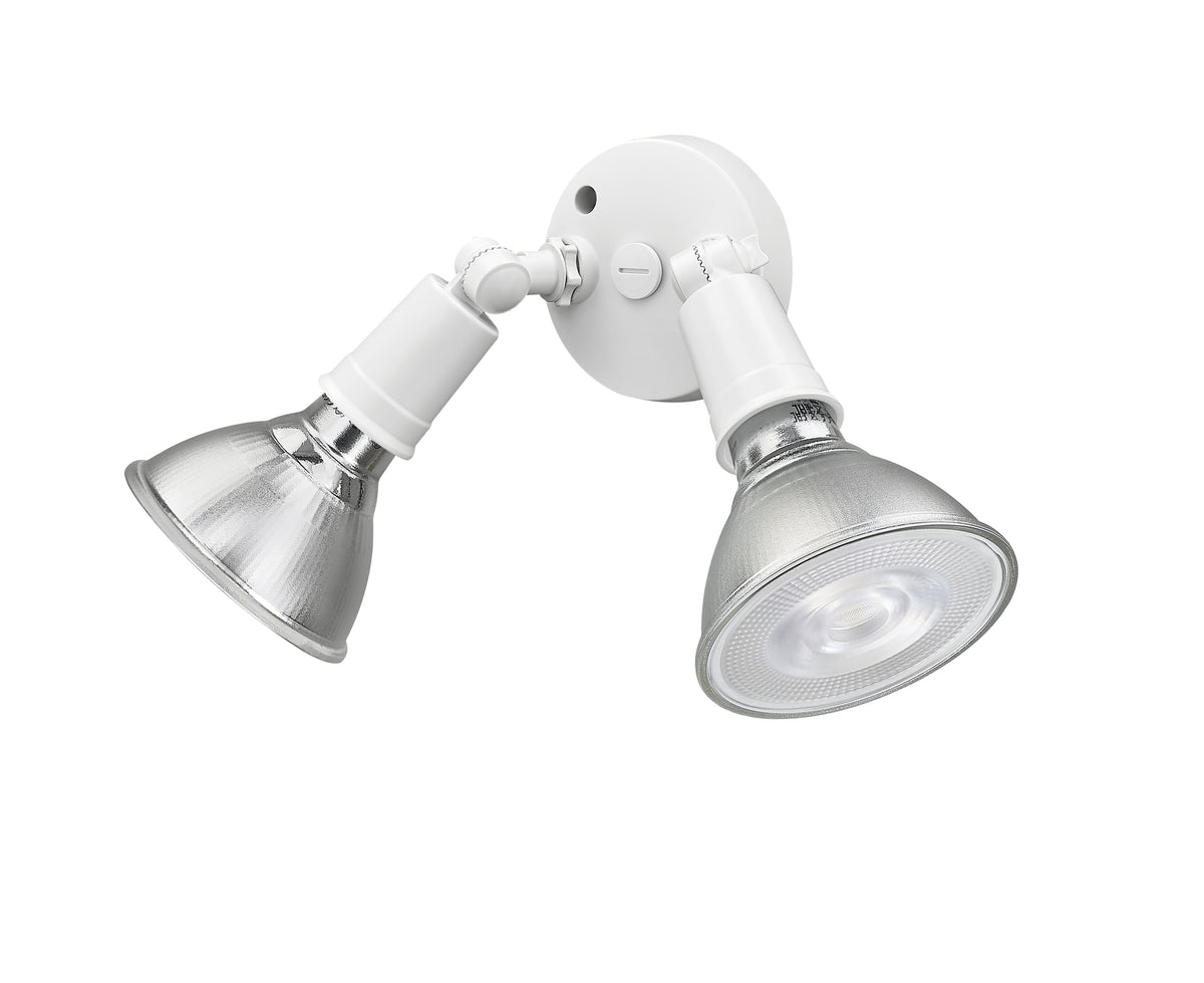 9.25''  Matte White 2 Light Flood Light