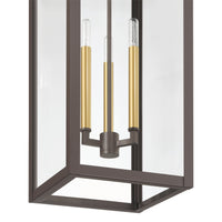 Hillside 11-inch 3-light Dark Bronze Exterior Pendant Light with Clear Glass