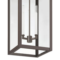 Hillside 11-inch 3-light Dark Bronze Exterior Pendant Light with Clear Glass