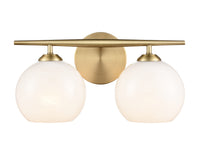 15.25'' Kimorra Vintage Brass 2 Light Bath Vanity