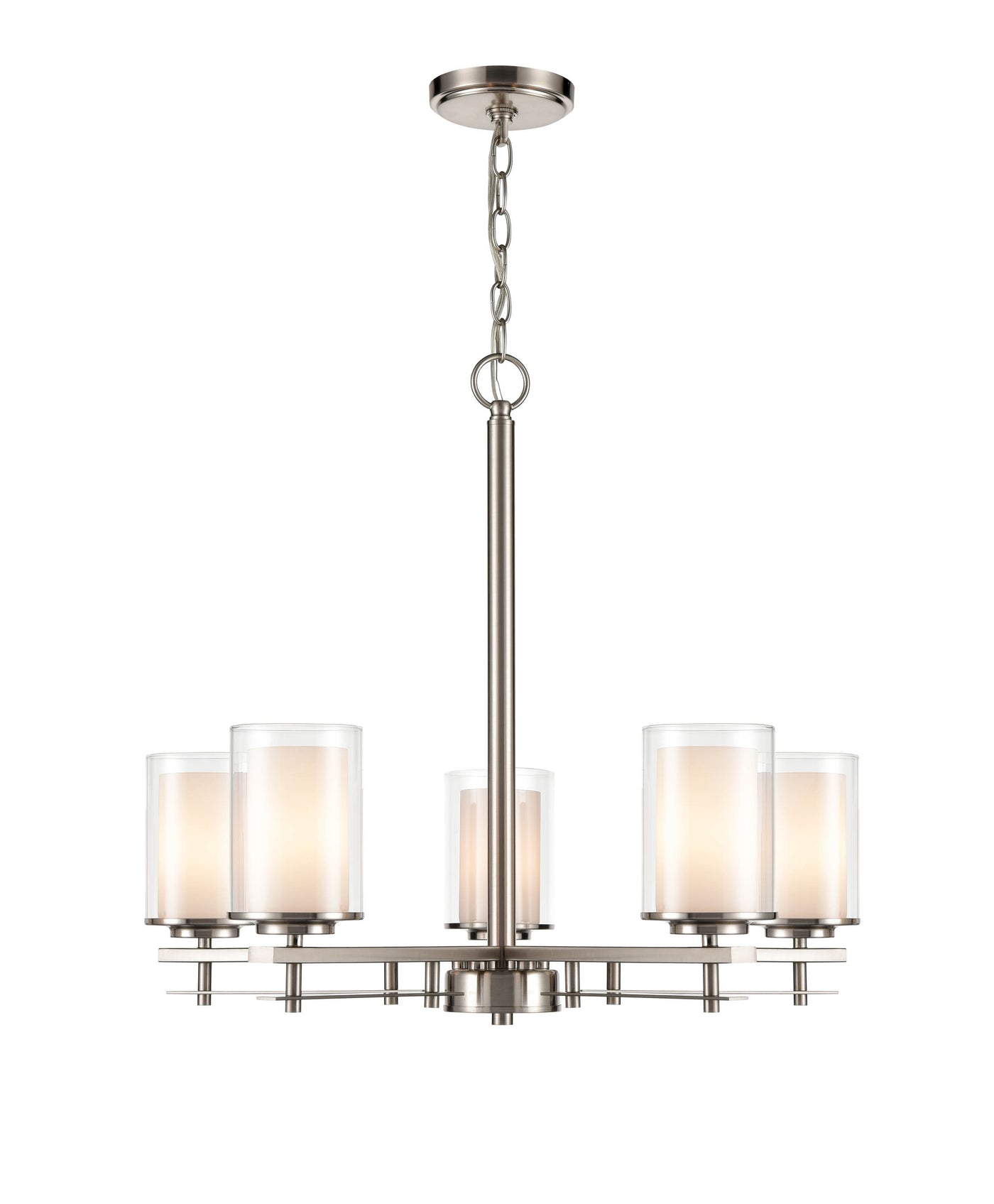 23'' Huderson Brushed Nickel 5 Light Chandelier
