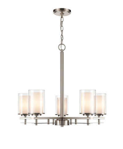 23'' Huderson Brushed Nickel 5 Light Chandelier