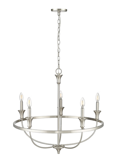 28'' Emery Brushed Nickel 5 Light Chandelier