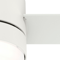 44 inch Gilmour Matte White Low Profile Damp Rated Ceiling Fan with LED Light Kit and Handheld Remote