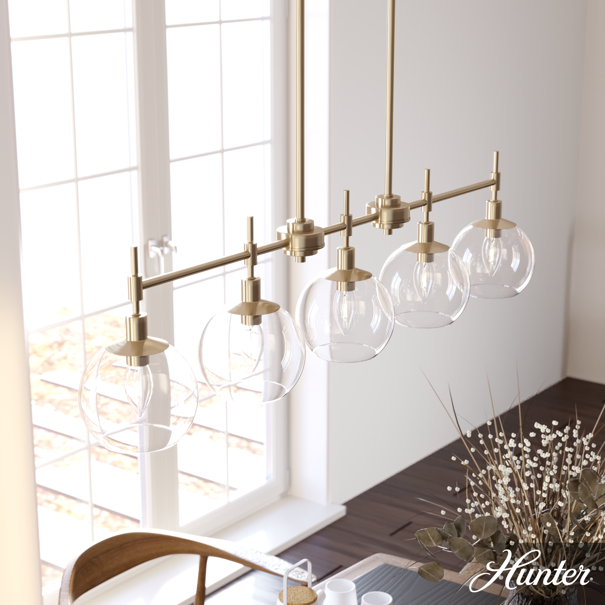 Devon Park 14.5-inch 3-light Brushed Nickel Round Pendant Cluster with Clear Glass