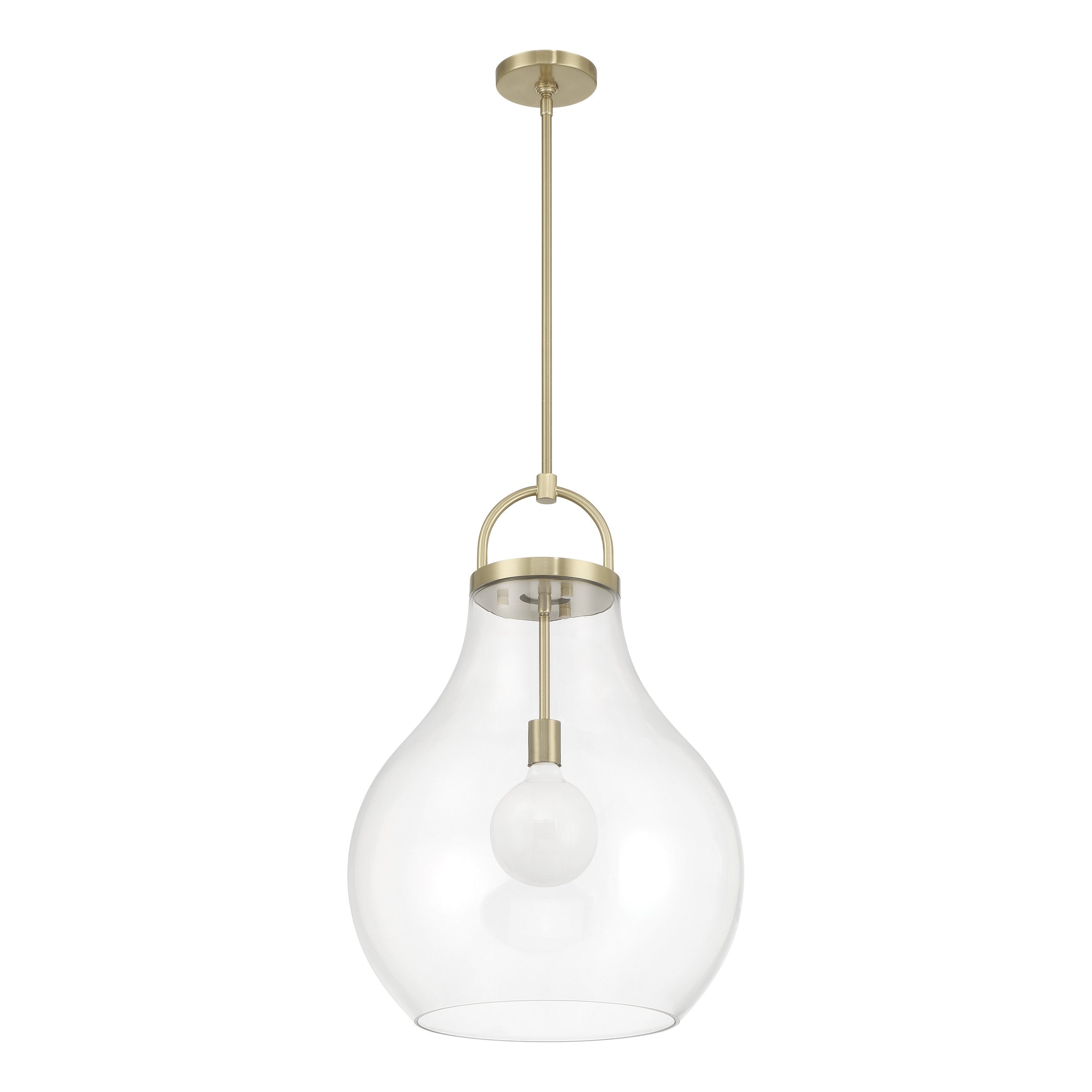 Mansfield 18-inch 1-light Champagne Gold Pendant Light with Clear Glass Shade