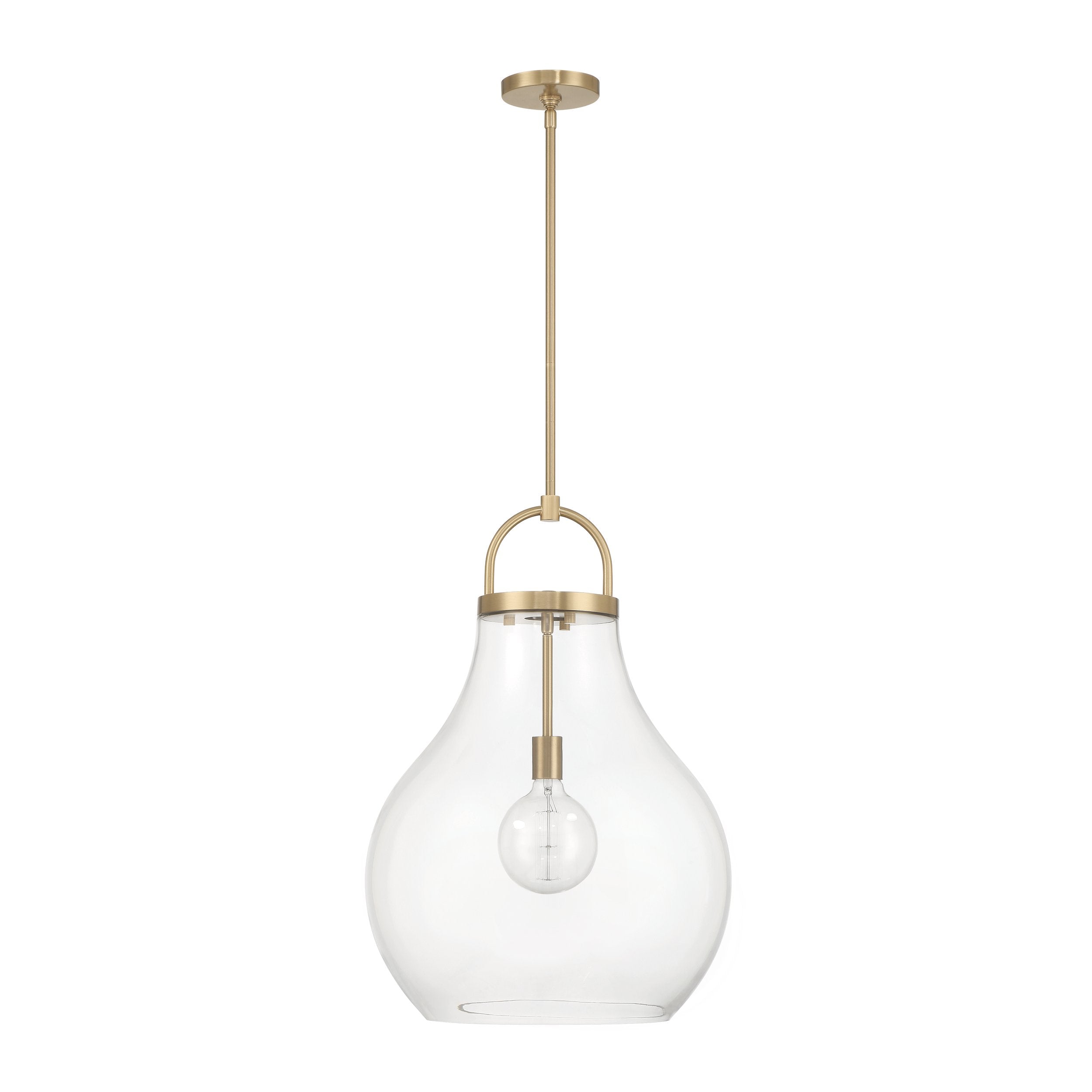 Mansfield 18-inch 1-light Champagne Gold Pendant Light with Clear Glass Shade