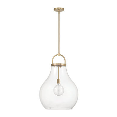 Mansfield 18-inch 1-light Champagne Gold Pendant Light with Clear Glass Shade