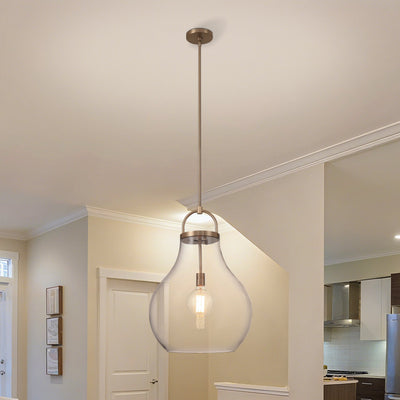 Mansfield 18-inch 1-light Champagne Gold Pendant Light with Clear Glass Shade