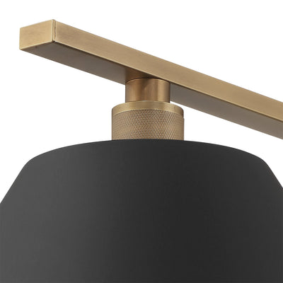 Mcgill 60-inch 2-light Natural Brass Linear Chandelier with Matte Black and Gold Metal Shades