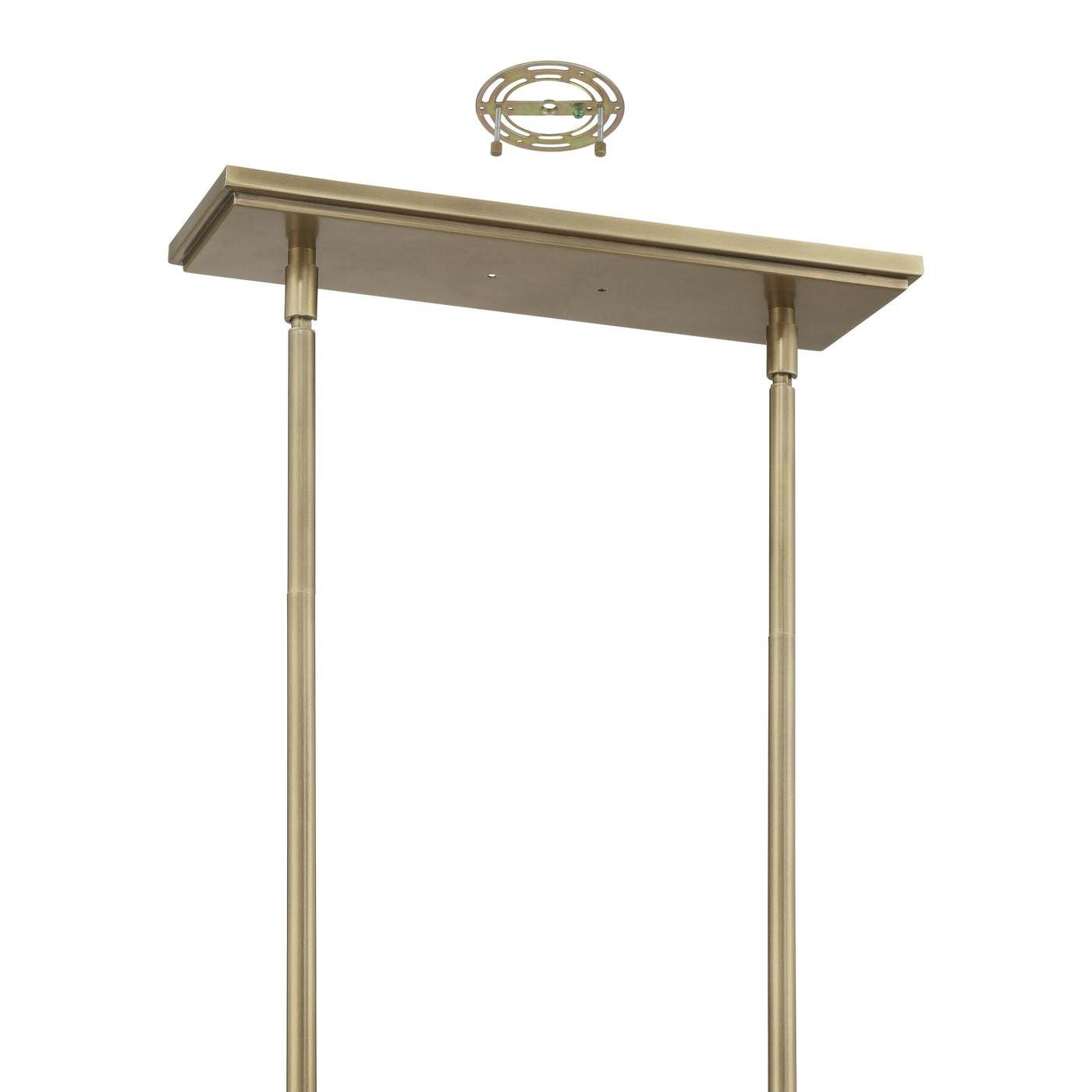 Mcgill 60-inch 2-light Natural Brass Linear Chandelier with Matte Black and Gold Metal Shades