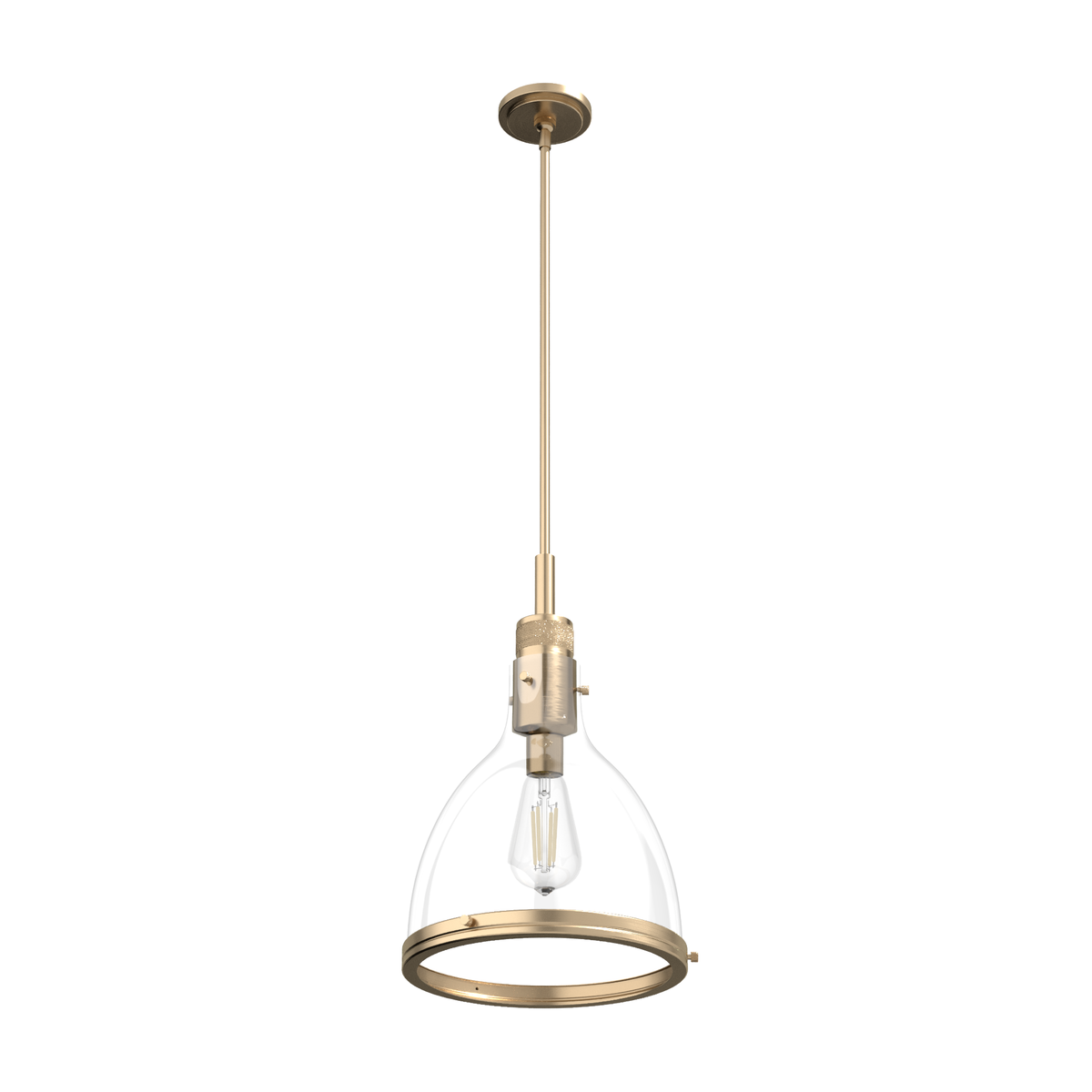 Van Nuys 13-inch 1-light Alturas Gold Industrial Pendant with Clear Glass