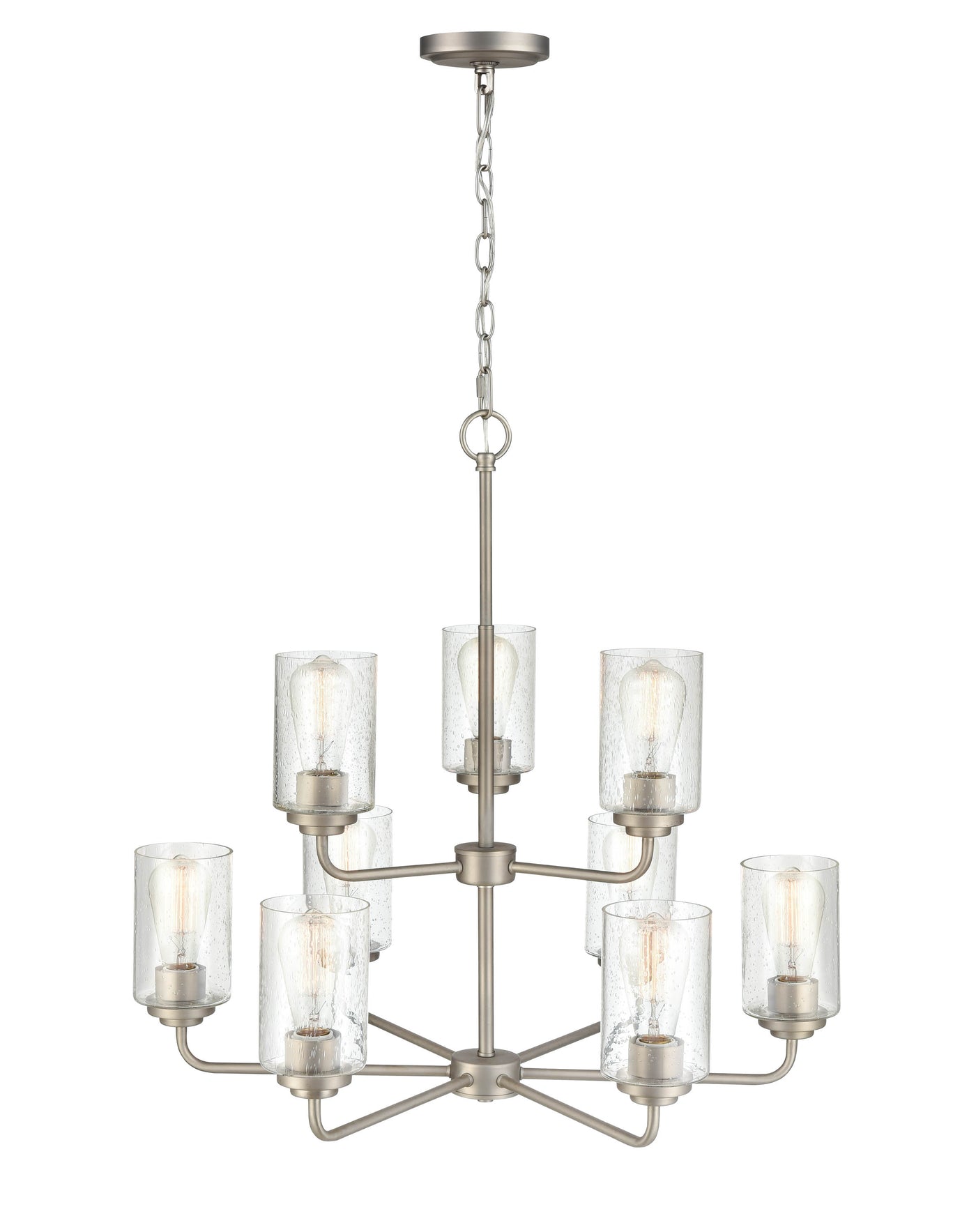 26.75'' Moven Satin Nickel 9 Light Chandelier