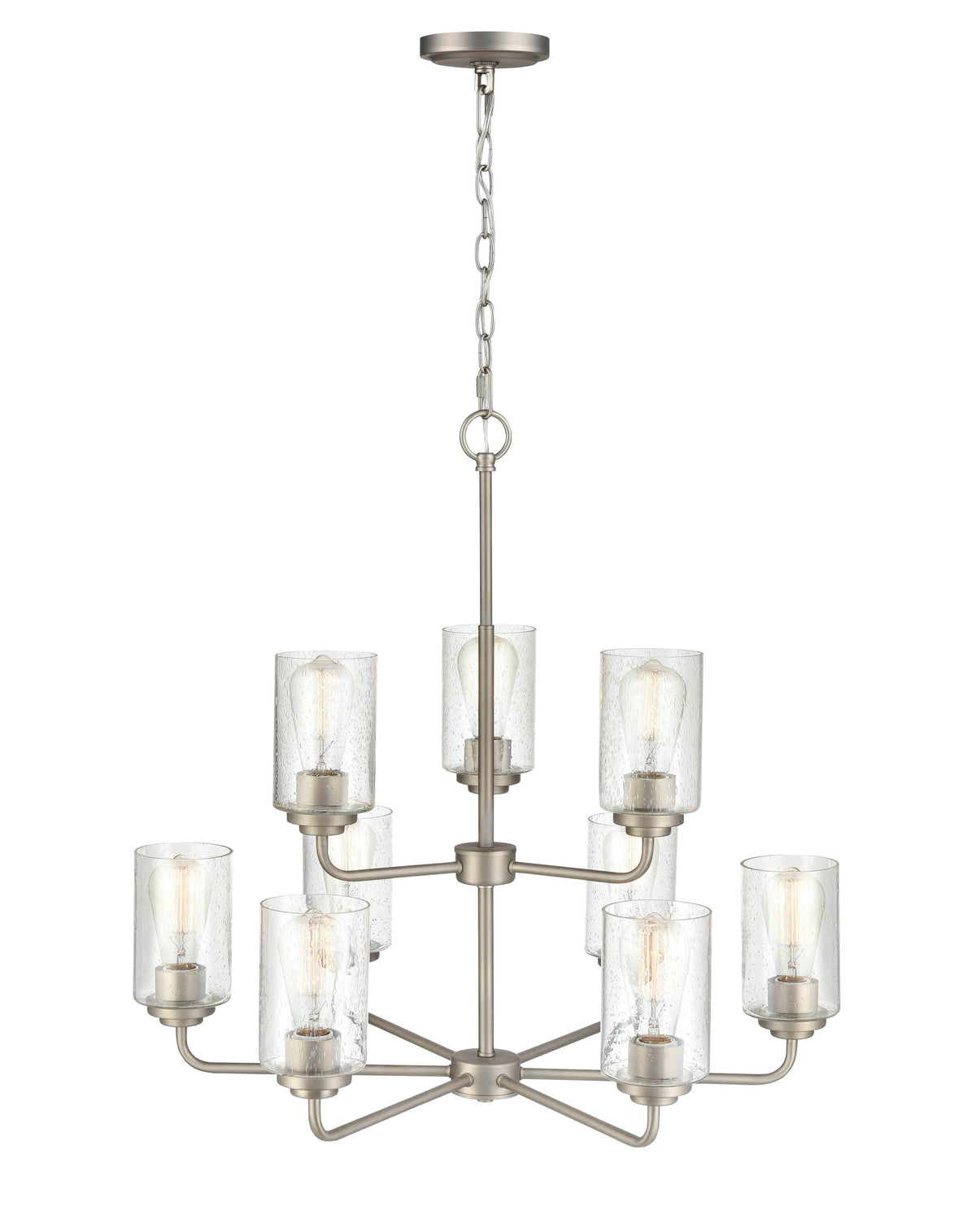 26.75'' Moven Satin Nickel 9 Light Chandelier