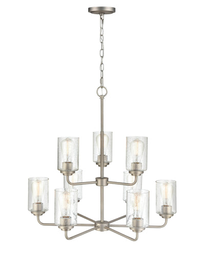 26.75'' Moven Satin Nickel 9 Light Chandelier