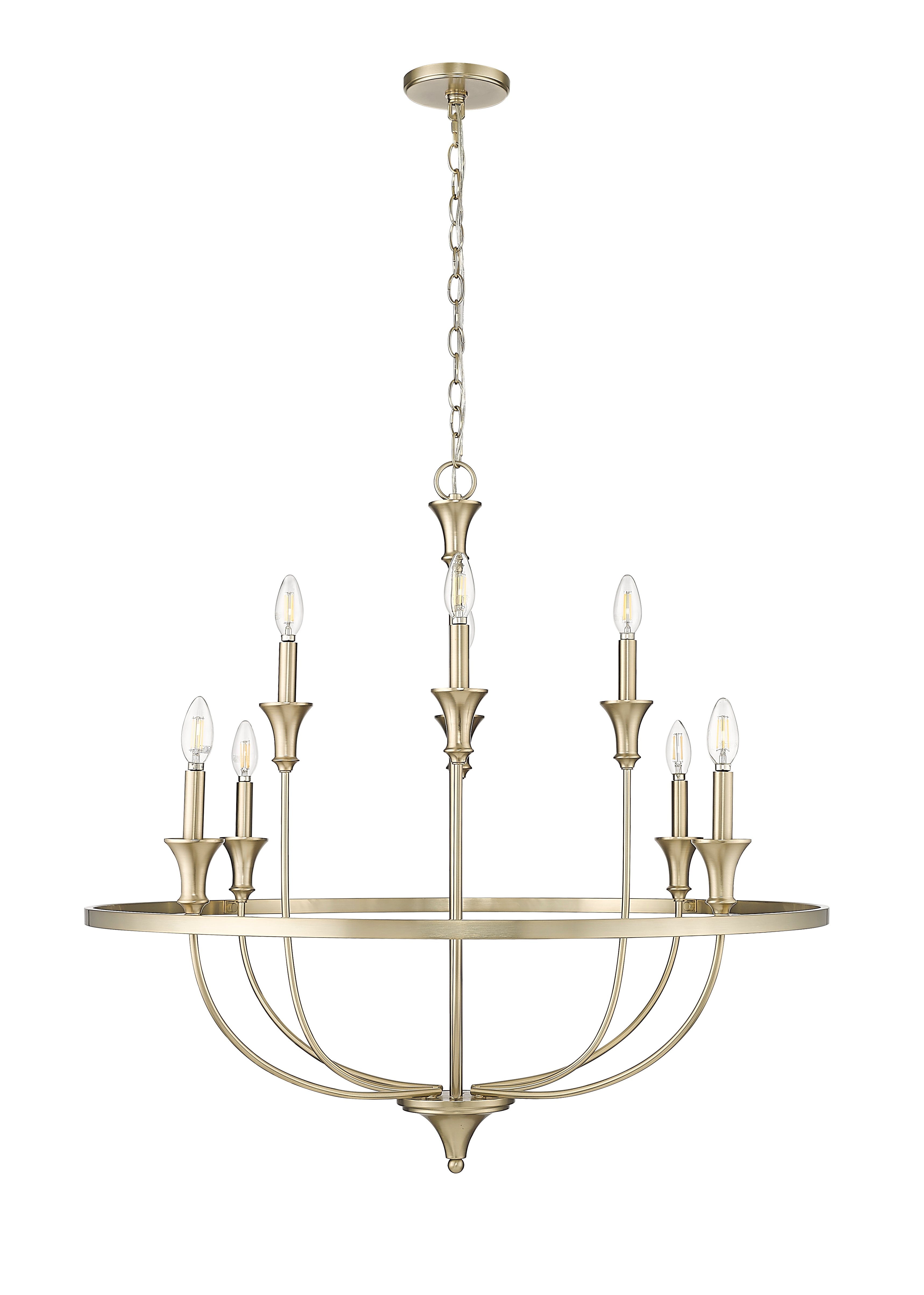 34'' Emery Modern Gold 8 Light Chandelier