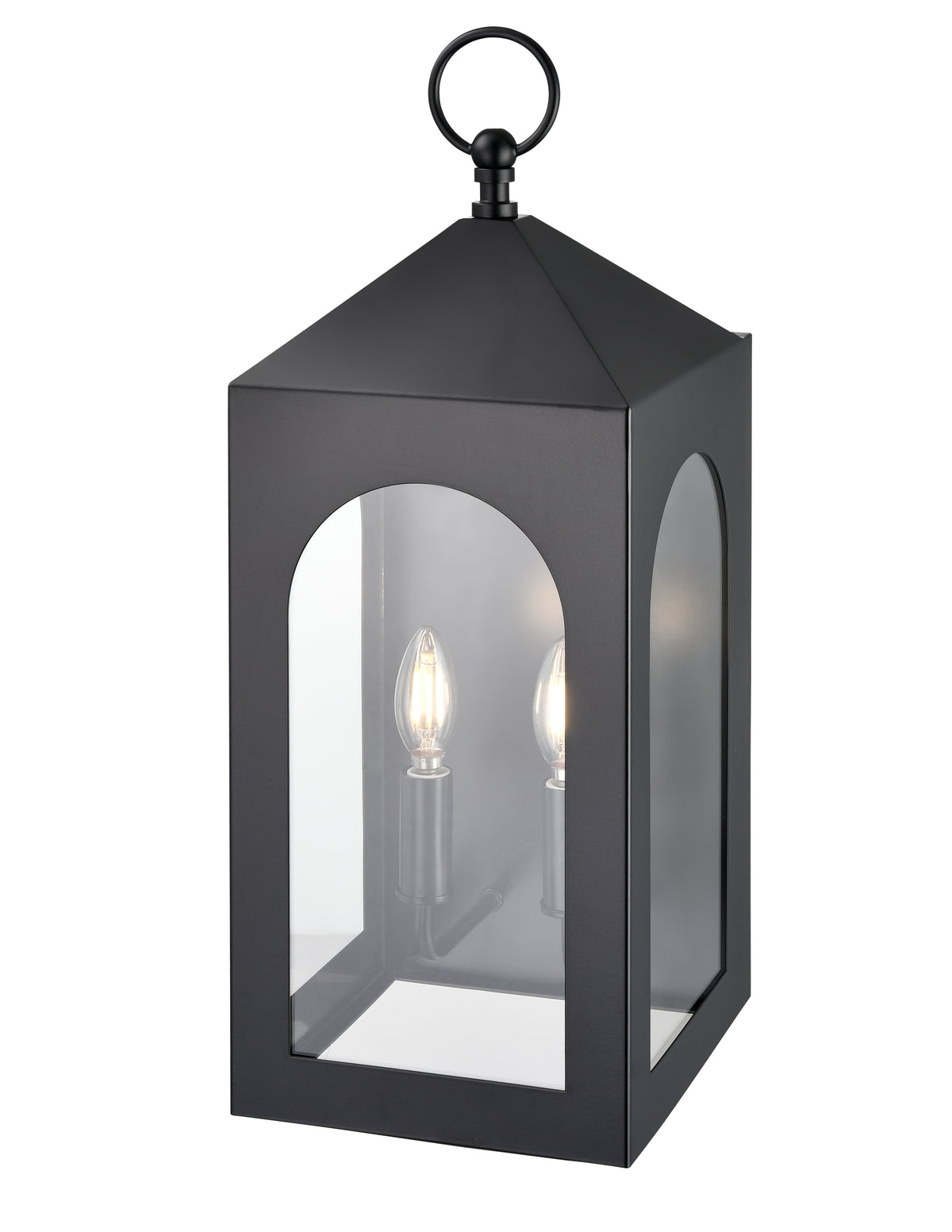 9.29'' Bratton Powder Coated Black 2 Light Wall Sconce