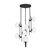 Julep 22-inch 9-light Matte Black Chandelier with Opal Glass Shades