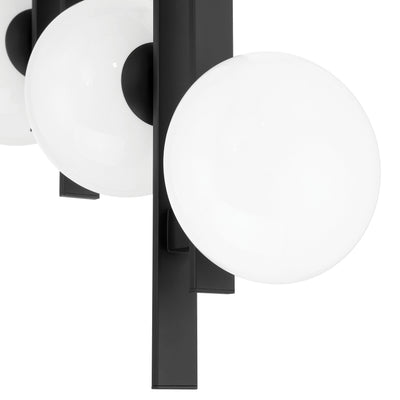 Julep 22-inch 9-light Matte Black Chandelier with Opal Glass Shades