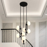 Julep 22-inch 9-light Matte Black Chandelier with Opal Glass Shades