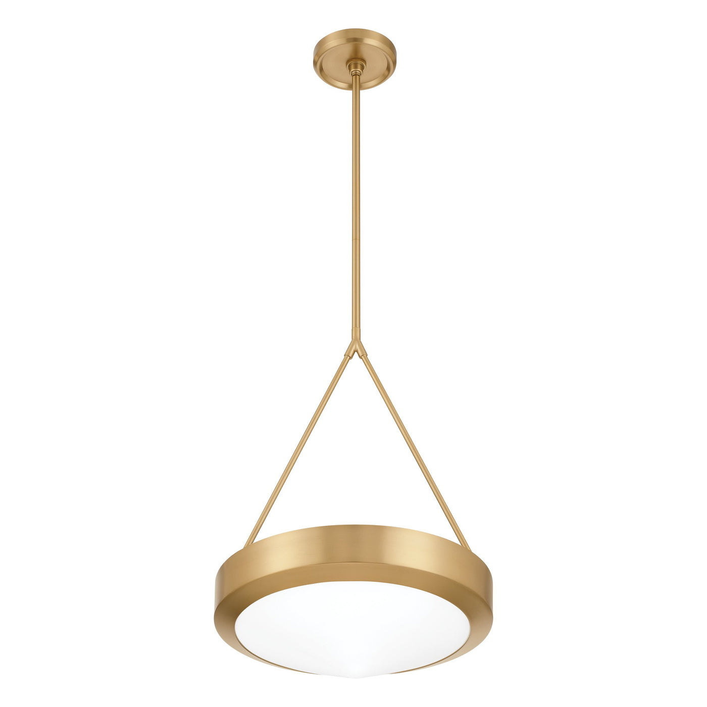 Agate 15-inch 3-light Champagne Gold Pendant Light with Opal Glass Shade