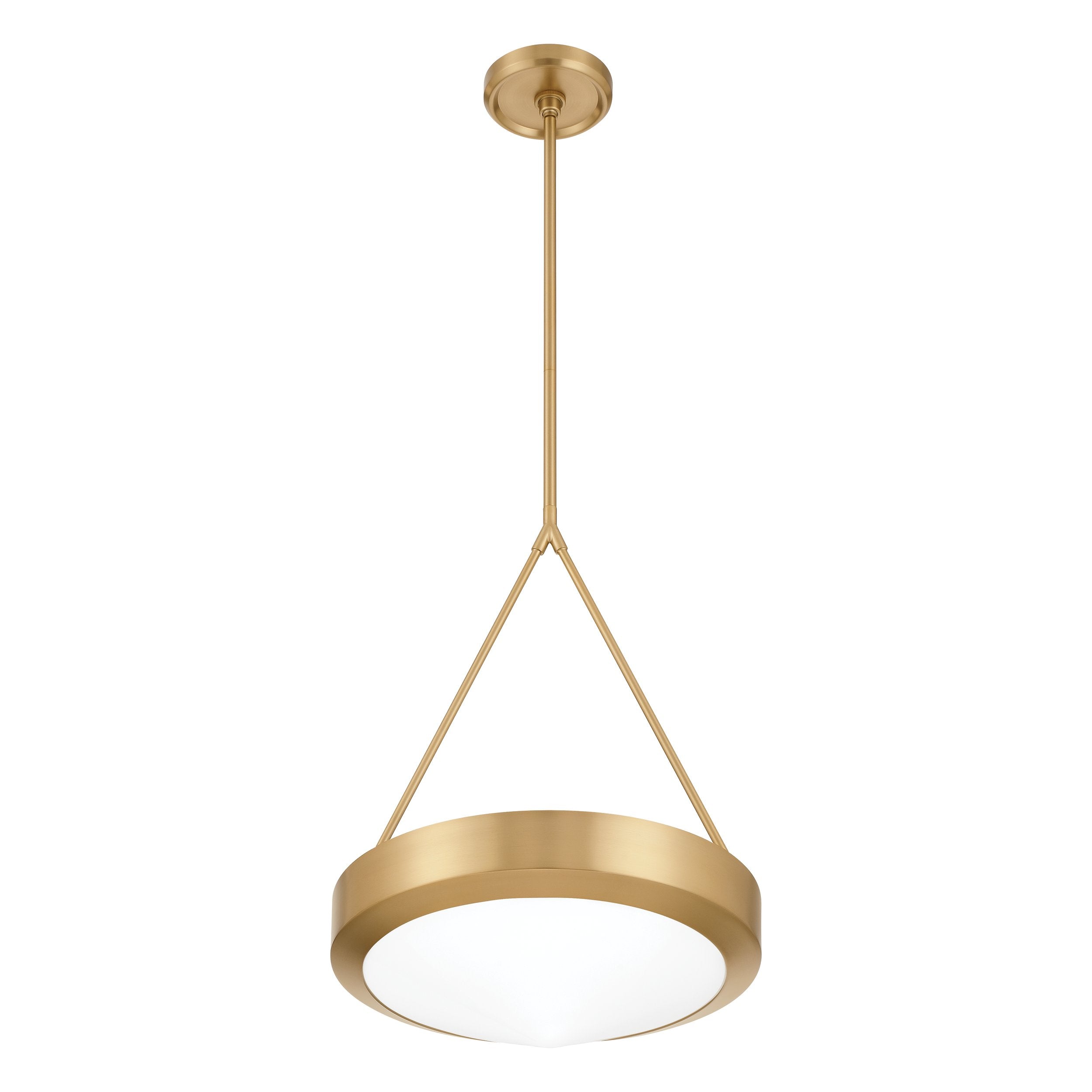 Agate 15-inch 3-light Champagne Gold Pendant Light with Opal Glass Shade