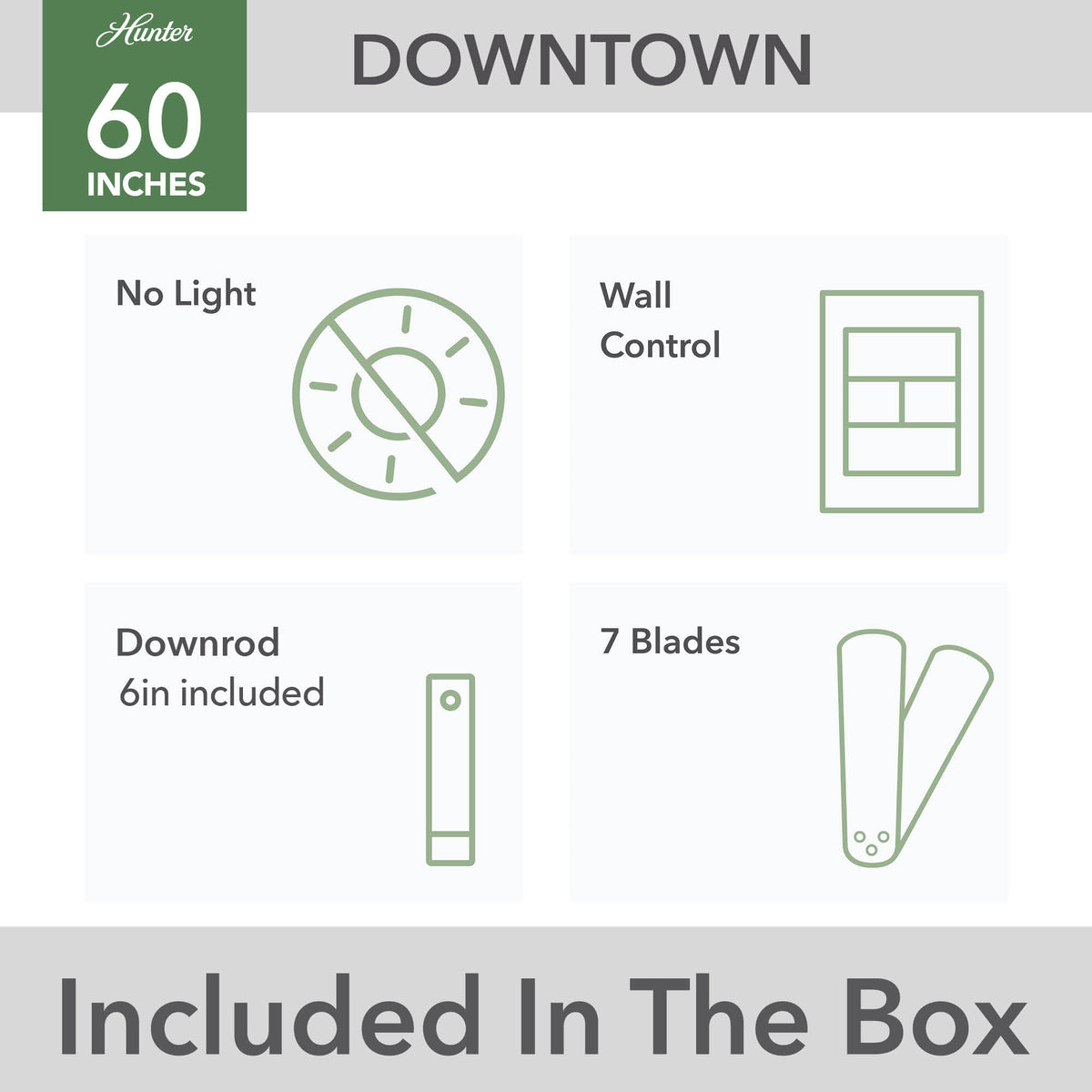 60 inch Downtown ENERGY STAR® Matte White Damp Rated Ceiling Fan and Wall Control
