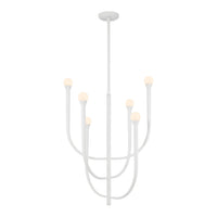 Dahlia 23-inch 6-light Plaster White Chandelier with Opal Glass Shades