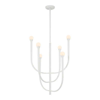 Dahlia 23-inch 6-light Plaster White Chandelier with Opal Glass Shades