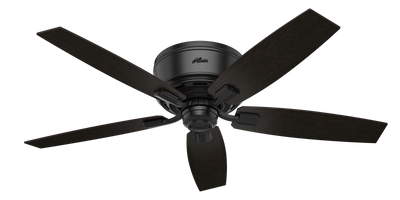52 inch Bennett Matte Black Low Profile Ceiling Fan with LED Light Kit and Handheld Remote