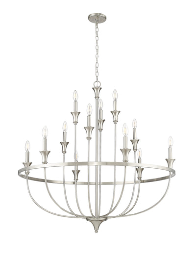 40.2'' Emery Brushed Nickel 12 Light Chandelier