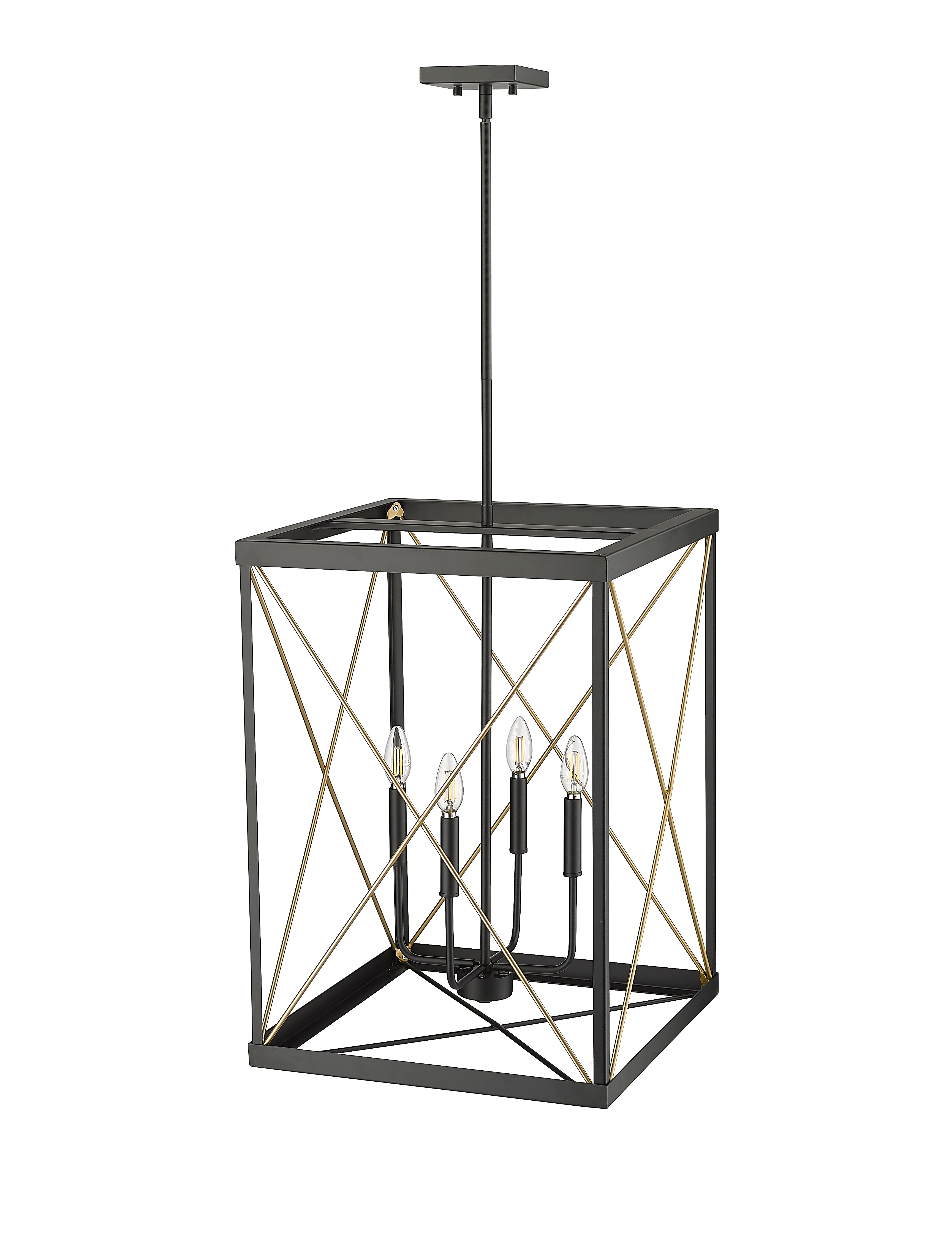 26.12'' Terni Matte Black/Painted Modern Gold 4 Light Pendant