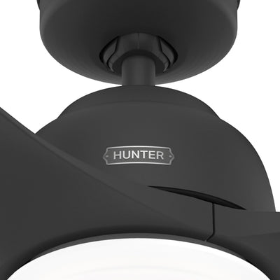 52 inch Gallegos Matte Black Damp Rated Ceiling Fan with LED Light Kit and Wall Control