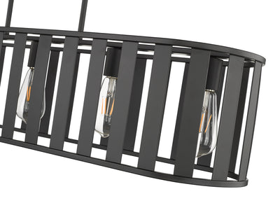 8.75'' Stella Matte Black 5 Light Linear Chandelier