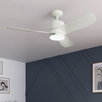 52 inch Bolsa Fresh White Ceiling Fan with LED Light Kit and Handheld Remote