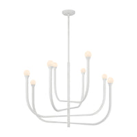 Dahlia 36-inch 8-light Plaster White Chandelier with Opal Glass Shades