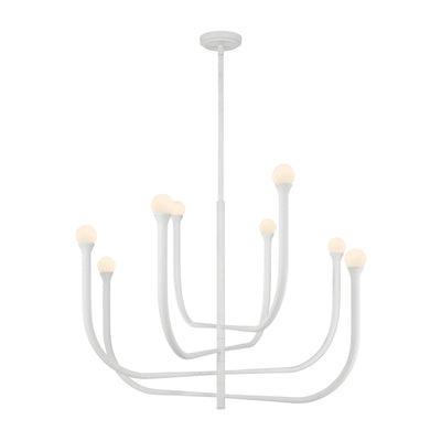 Dahlia 36-inch 8-light Plaster White Chandelier with Opal Glass Shades