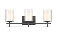 23'' Huderson Matte Black 3 Light Bath Vanity