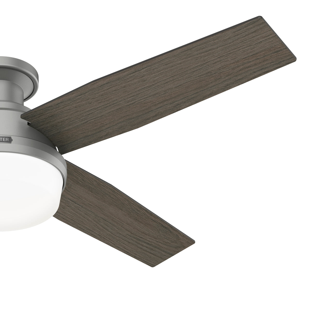 52 inch Dempsey Matte Silver Low Profile Ceiling Fan with LED Light Kit and Handheld Remote