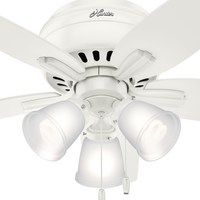 42 inch Newsome Fresh White Low Profile Ceiling Fan with LED Light Kit