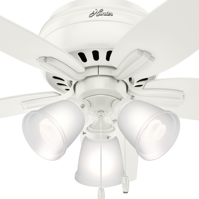 42 inch Newsome Fresh White Low Profile Ceiling Fan with LED Light Kit