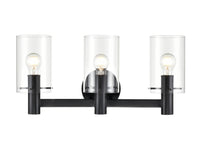 24'' Apolla Matte Black 3 Light Bath Vanity