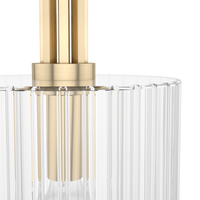 Gatz 10-inch 1-light Alturas Gold Pendant with Clear Fluted Glass