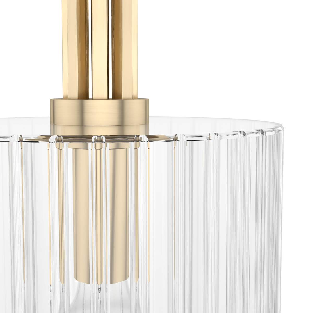 Gatz 10-inch 1-light Alturas Gold Pendant with Clear Fluted Glass