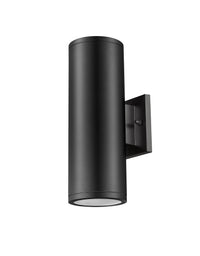 12.75-inch Vegas Powder Coated Black 2-Light Outdoor Wall Sconce