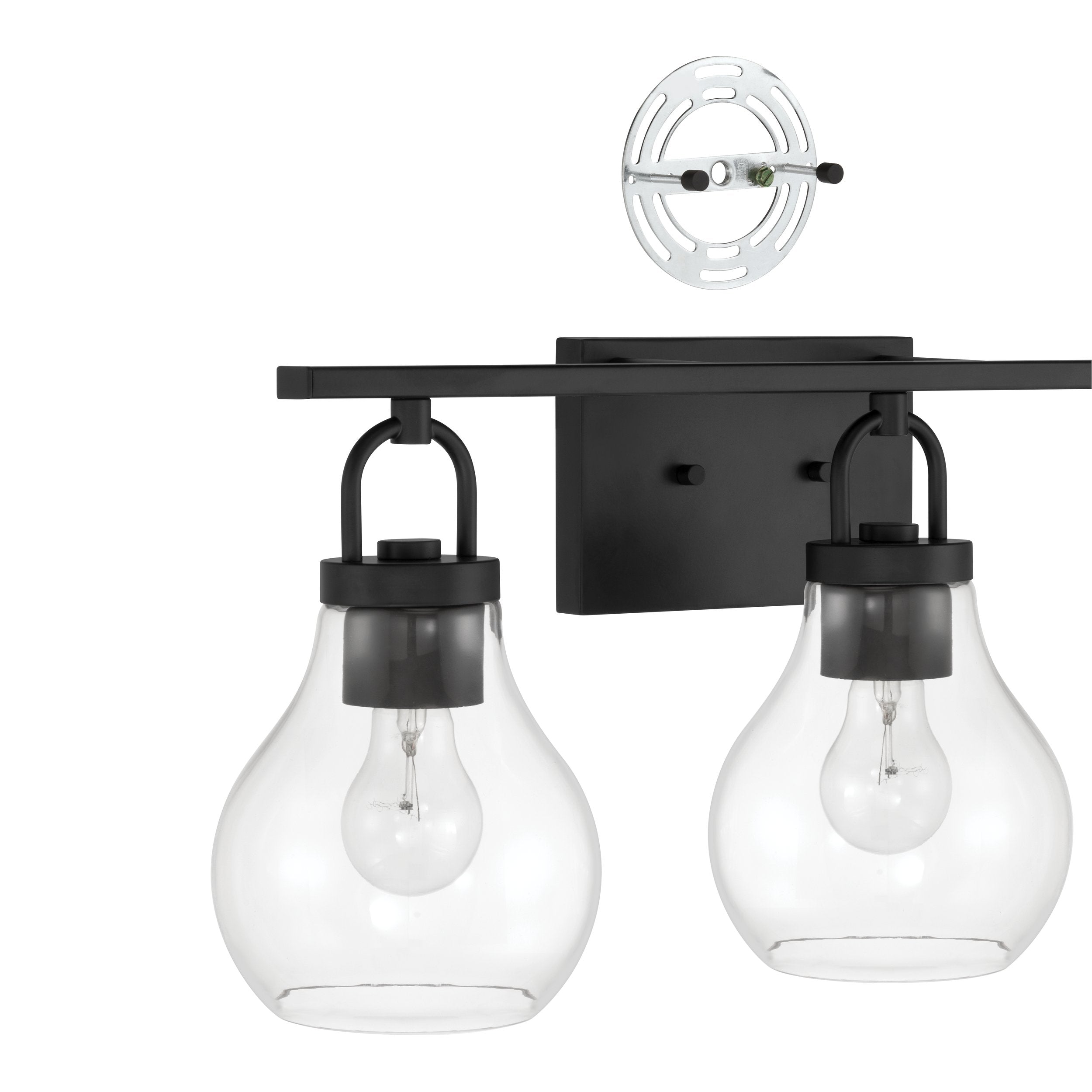 Mansfield 24-inch 3-light Matte Black Vanity Light with Clear Glass Shades
