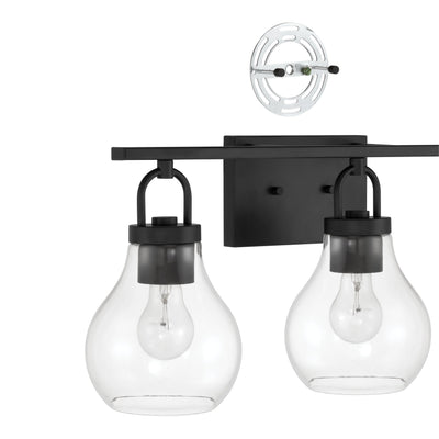 Mansfield 24-inch 3-light Matte Black Vanity Light with Clear Glass Shades