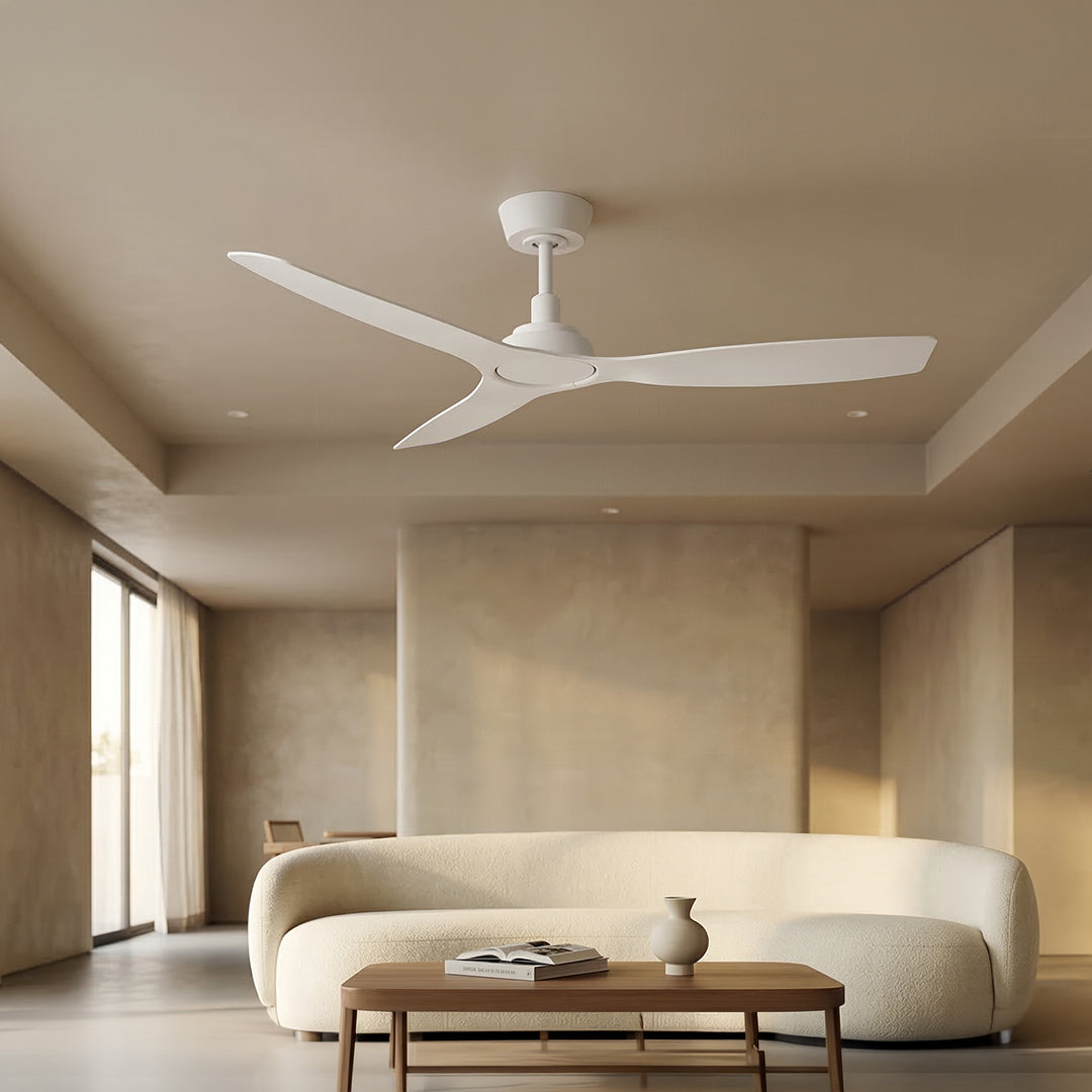 52 Inch Indoor Outdoor DC White Fan with Remote